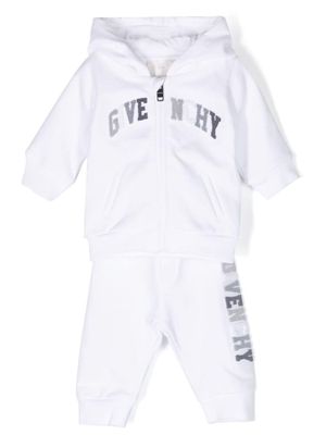 Givenchy Kids logo-flocked cotton tracksuit set - White