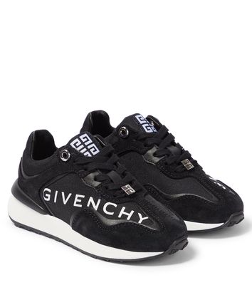Givenchy Kids Logo leather, suede and canvas sneakers