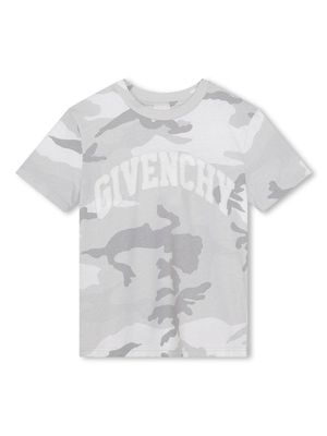 Givenchy Kids logo-print camouflage T-shirt - Grey