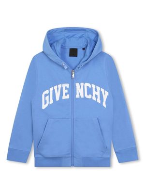 Givenchy Kids logo-print cotton-blend jacket - Blue