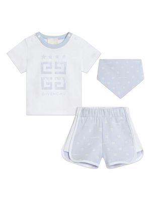 Givenchy Kids logo-print cotton shorts set - Blue