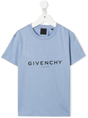 Givenchy Kids logo print cotton T-shirt - Blue