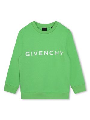Givenchy Kids logo-print crew-neck sweatshirt - Green