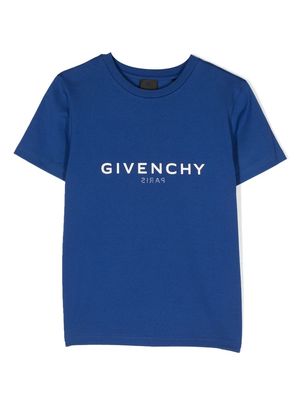 Givenchy Kids logo-print crew-neck T-shirt - Blue