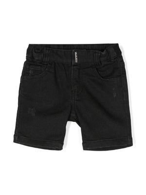 Givenchy Kids logo-print denim bermuda shorts - Black
