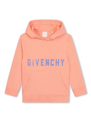 Givenchy Kids logo-print drawstring hoodie - Orange