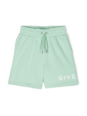 Givenchy Kids logo-print drawstring shorts - Green