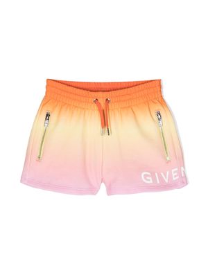 Givenchy Kids logo-print drawstring shorts - Orange