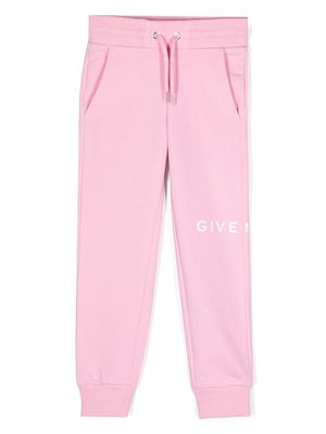 Givenchy Kids logo-print drawstring track trousers - Pink