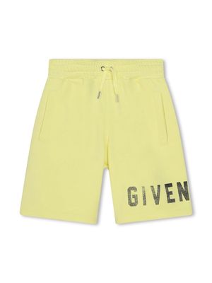 Givenchy Kids logo-print elasticated-waist shorts - Yellow