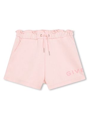 Givenchy Kids logo-print fleece-texture shorts - Pink