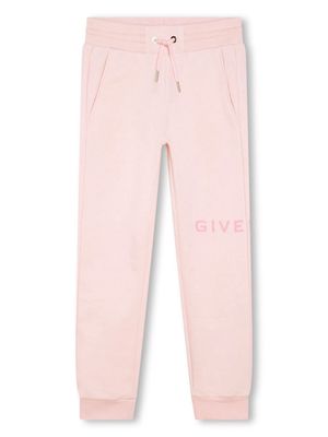 Givenchy Kids logo-print fleece track pants - Pink