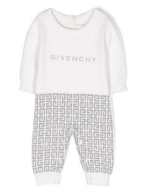 Givenchy Kids logo-print knitted romper - White