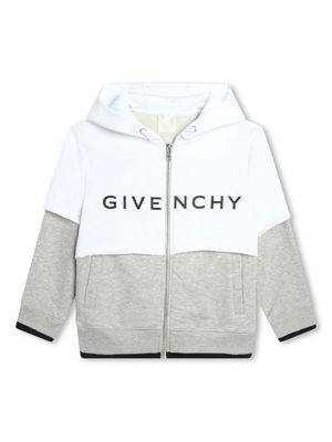 Givenchy Kids logo-print layered hoodie - White