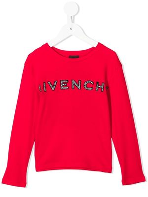 Givenchy Kids logo-print long-sleeve T-shirt - Red