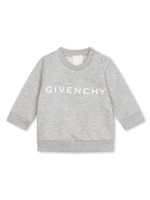 Givenchy Kids logo-print mélange-effect sweatshirt - Grey