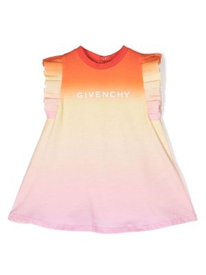 Givenchy Kids logo-print ombré dress - Yellow
