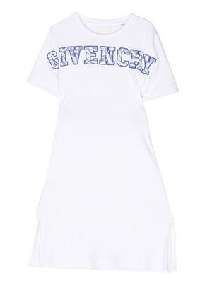 Givenchy Kids logo-print short-sleeved maxi dress - White