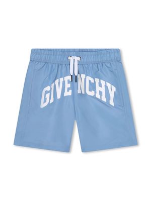 Givenchy Kids logo-print swim shorts - Blue