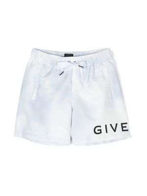 Givenchy Kids logo-print swim shorts - White