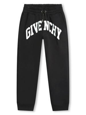 Givenchy Kids logo-print tapered track pants - Black