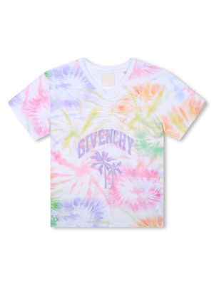 Givenchy Kids logo-print tie-dye T-shirt - White