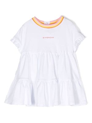Givenchy Kids logo-print tiered dress - White