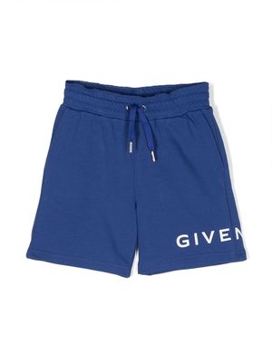 Givenchy Kids logo-print track shorts - Blue