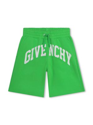 Givenchy Kids logo-print track shorts - Green