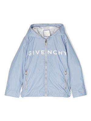 Givenchy Kids logo-print windbreaker jacket - Blue