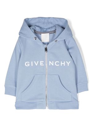 Givenchy Kids logo-printed cotton hoodie - Blue