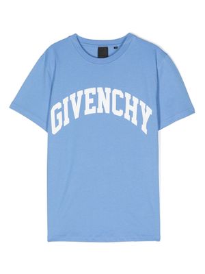 Givenchy Kids logo-stamp cotton T-shirt - Blue