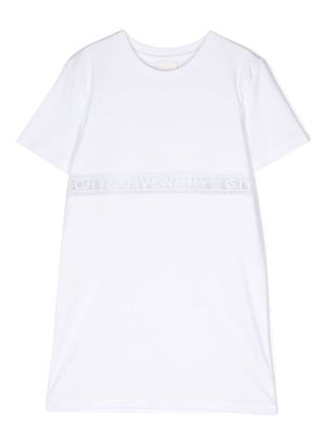 Givenchy Kids logo stripe shirt dress - White