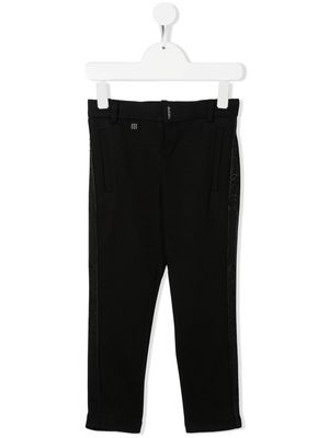 Givenchy Kids logo-tape straight-leg trousers - Black