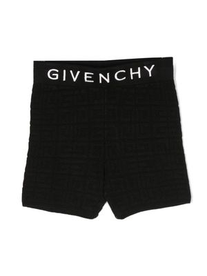 Givenchy Kids logo-waistband track shorts - Black