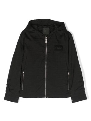 Givenchy Kids monogram-pattern hooded jacket - Black
