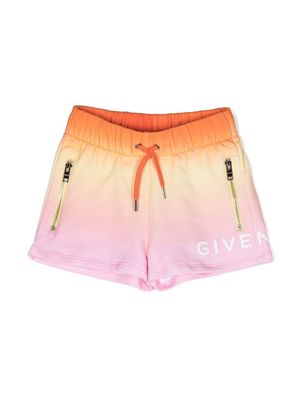 Givenchy Kids multicolour drawstring shorts - Orange