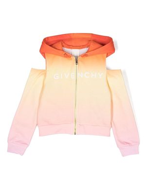 Givenchy Kids ombre zip-up sweatshirt - Orange