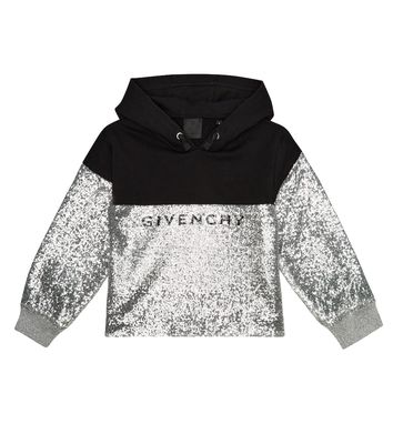 Givenchy Kids Sequined logo cotton-blend hoodie