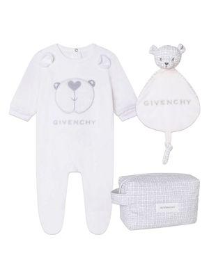 Givenchy Kids Teddy Bear cotton babygrow set - Grey