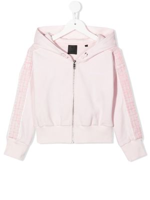 Givenchy Kids zip-up drawstring hoodie - Pink
