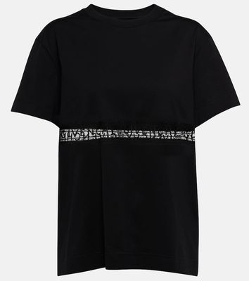 Givenchy Lace-trimmed cotton jersey T-shirt