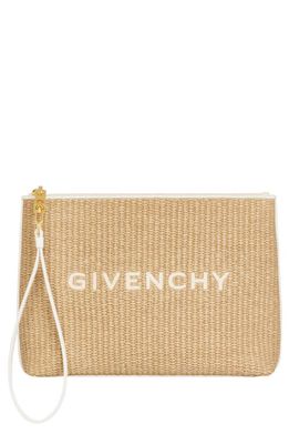 Givenchy Large Woven Raffia Pouch in Natural