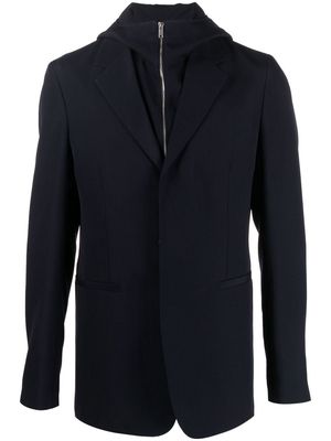 Givenchy layered hooded single-breasted blazer - Blue