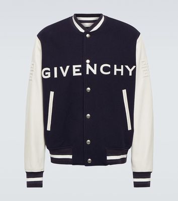 Givenchy Leather and wool-blend varsity jacket