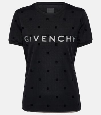 Givenchy Logo cotton jersey and tulle T-shirt
