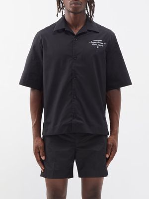 Givenchy - Logo-embroidered Cotton-poplin Shirt - Mens - Black