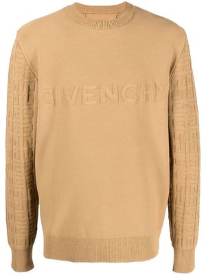 Givenchy logo-embroidered knitted jumper - Neutrals