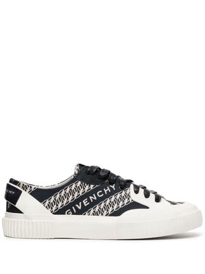 Givenchy logo-embroidered leather sneakers - Blue