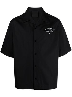 Givenchy logo-embroidered short-sleeved shirt - Black
